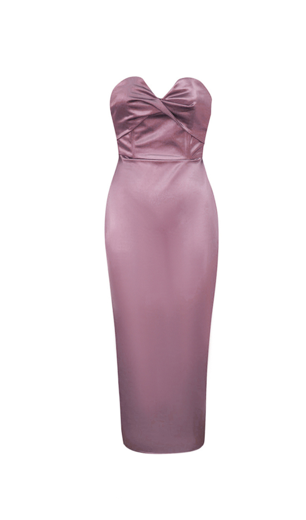 BACKLESS SPLIT TWIST-FRONT BODYCON MIDI DRESS IN ICEBERRY PINK