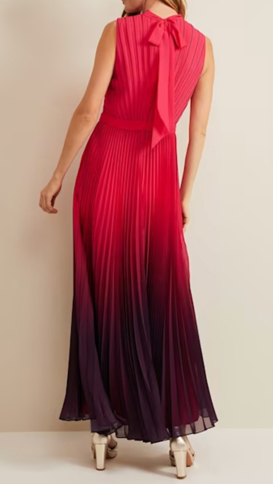 OMBRE PLEATED DRAPED MAXI DRESS
