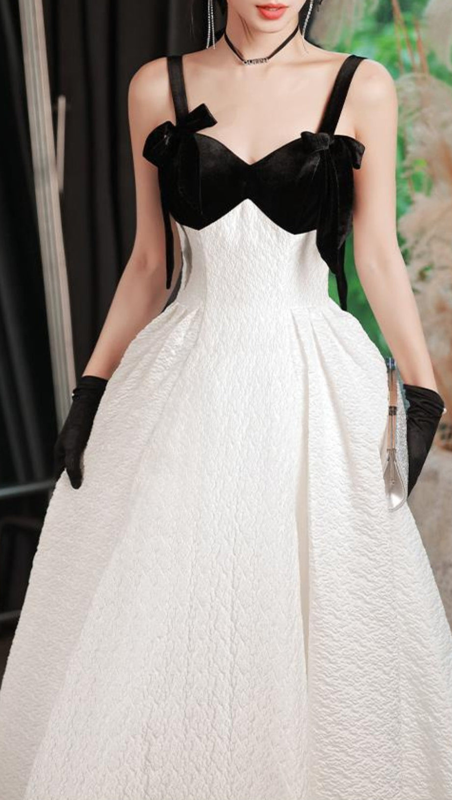 PATCHWORK MAXI DRESS IN WHITE