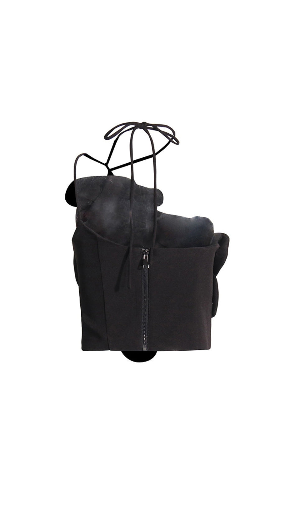 Weißes, bauchfreies Oberteil mit Blumenmotiv „Andia“