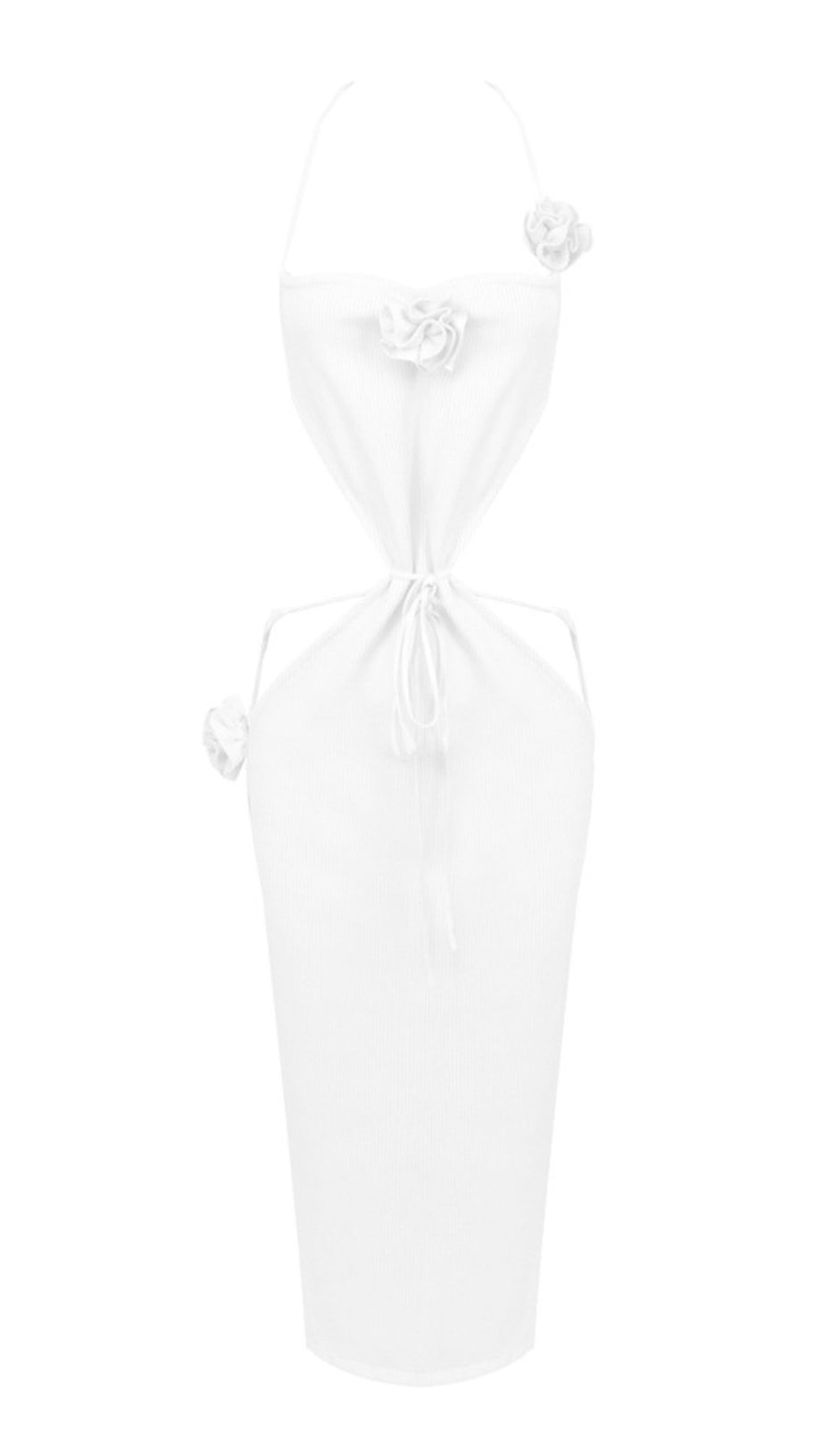 FLOWER HOLLOW LACE-UP SUSPENDER SKIRT