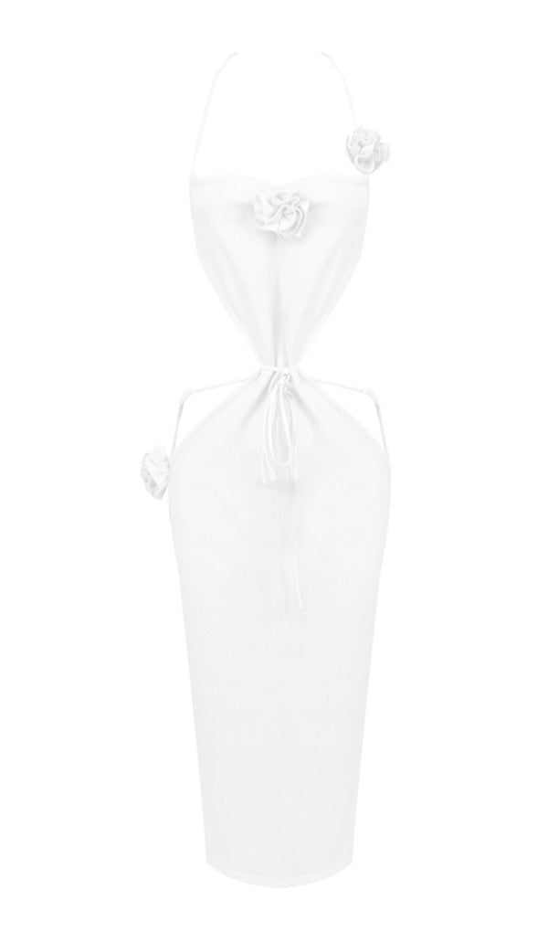 Flower hollow lace-up suspender skirt