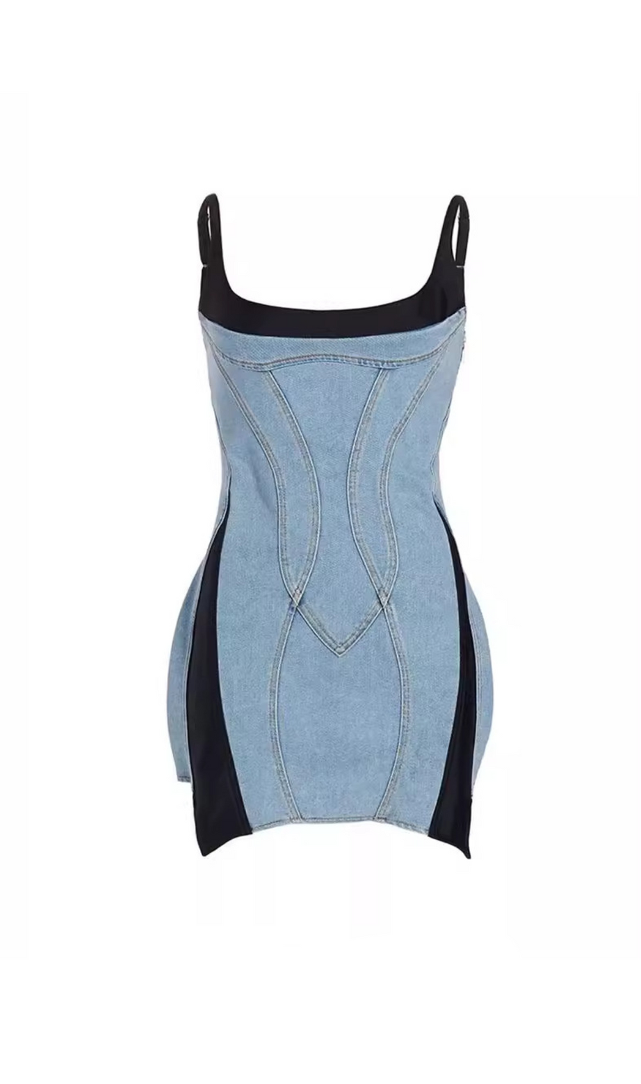 Bodycon-Minikleid aus Jeansjersey in Blau