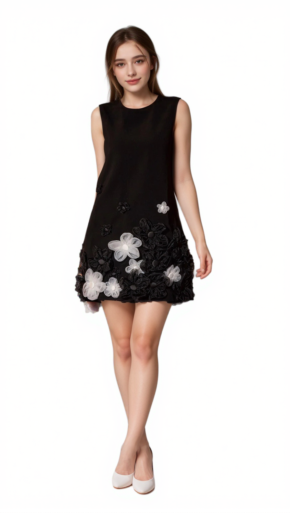 BLANCHE BALIUS SLEEVELESS FLOWER MINI DRESS