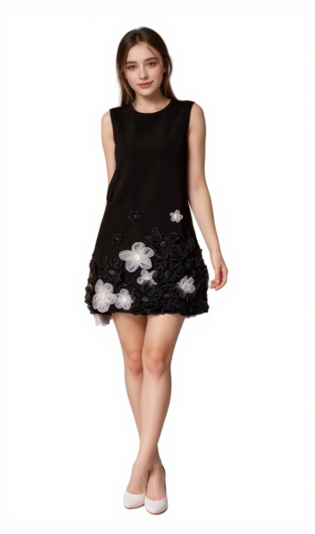 BLANCHE BALIUS SLEEVELESS FLOWER MINI DRESS