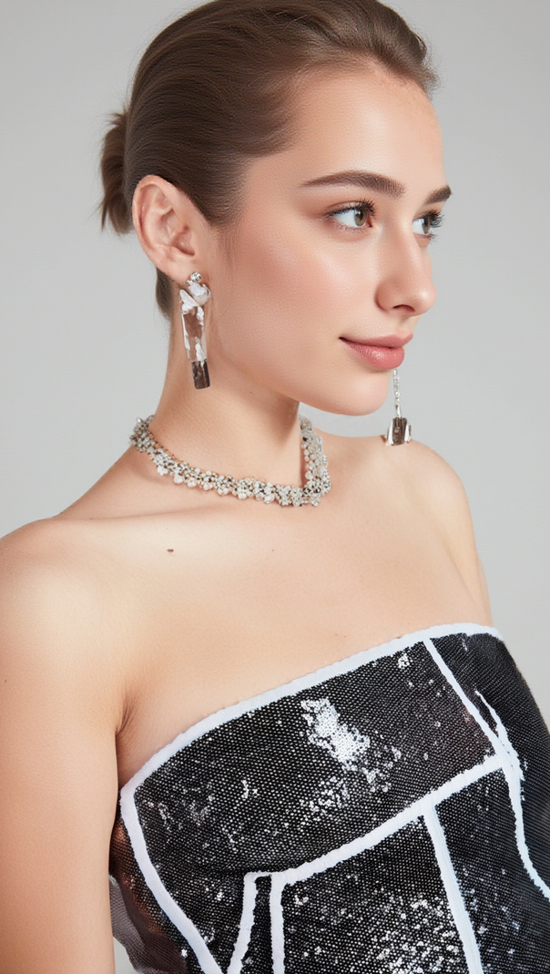 AIIZIE GISÈLE SEQUIN-EMBELLISHED BANDEAU MINI DRESS - product image