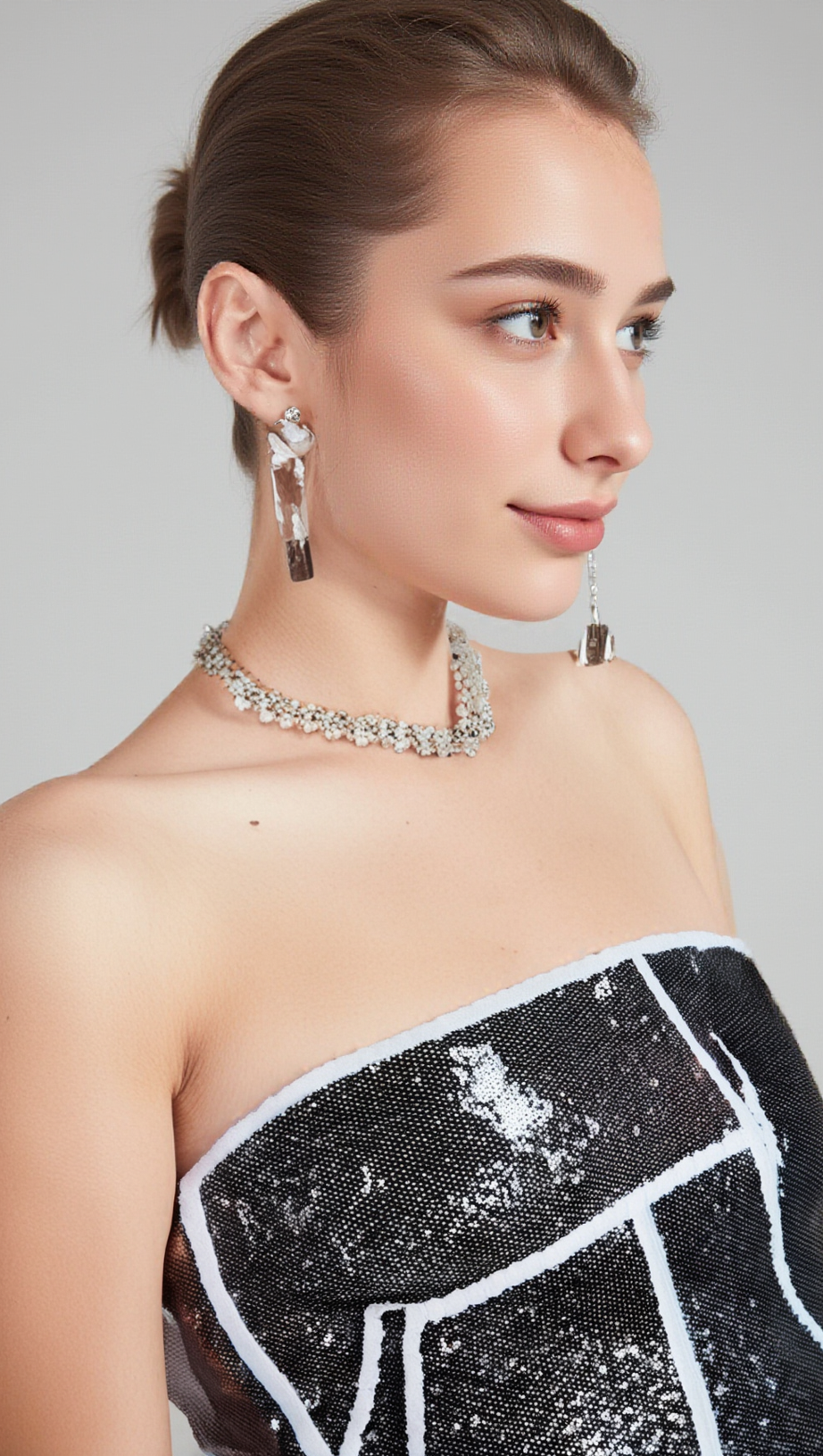 Mit Pailletten verziertes Bandeau-Minikleid von Gisèle 