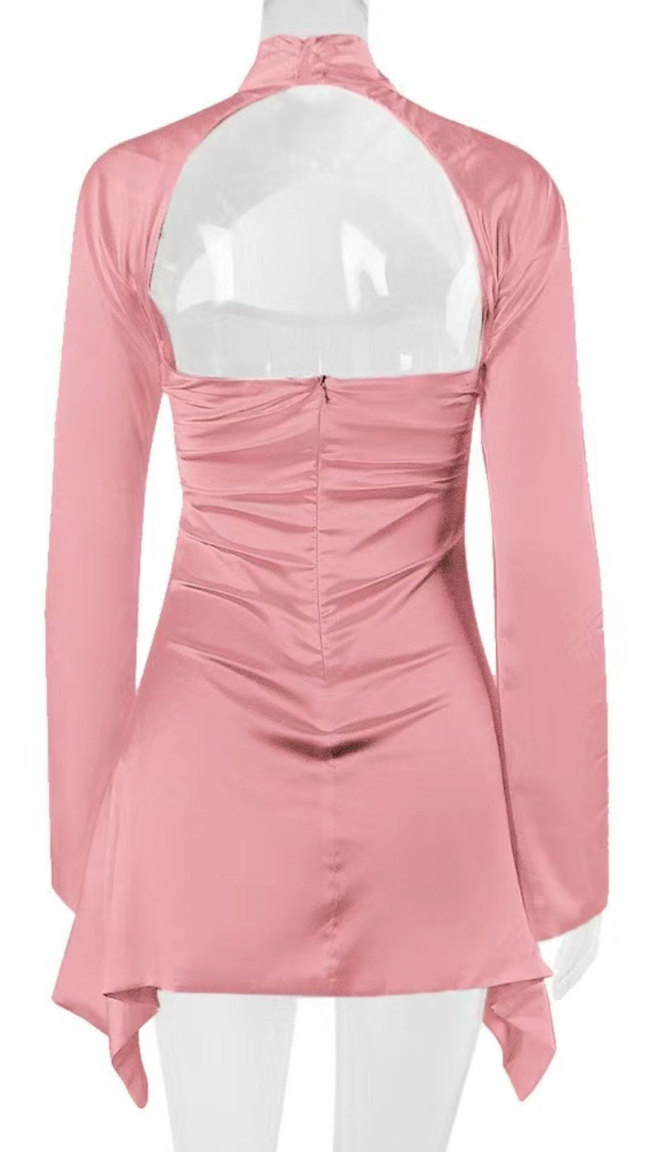 SATIN MINI DRESS IN PINK
