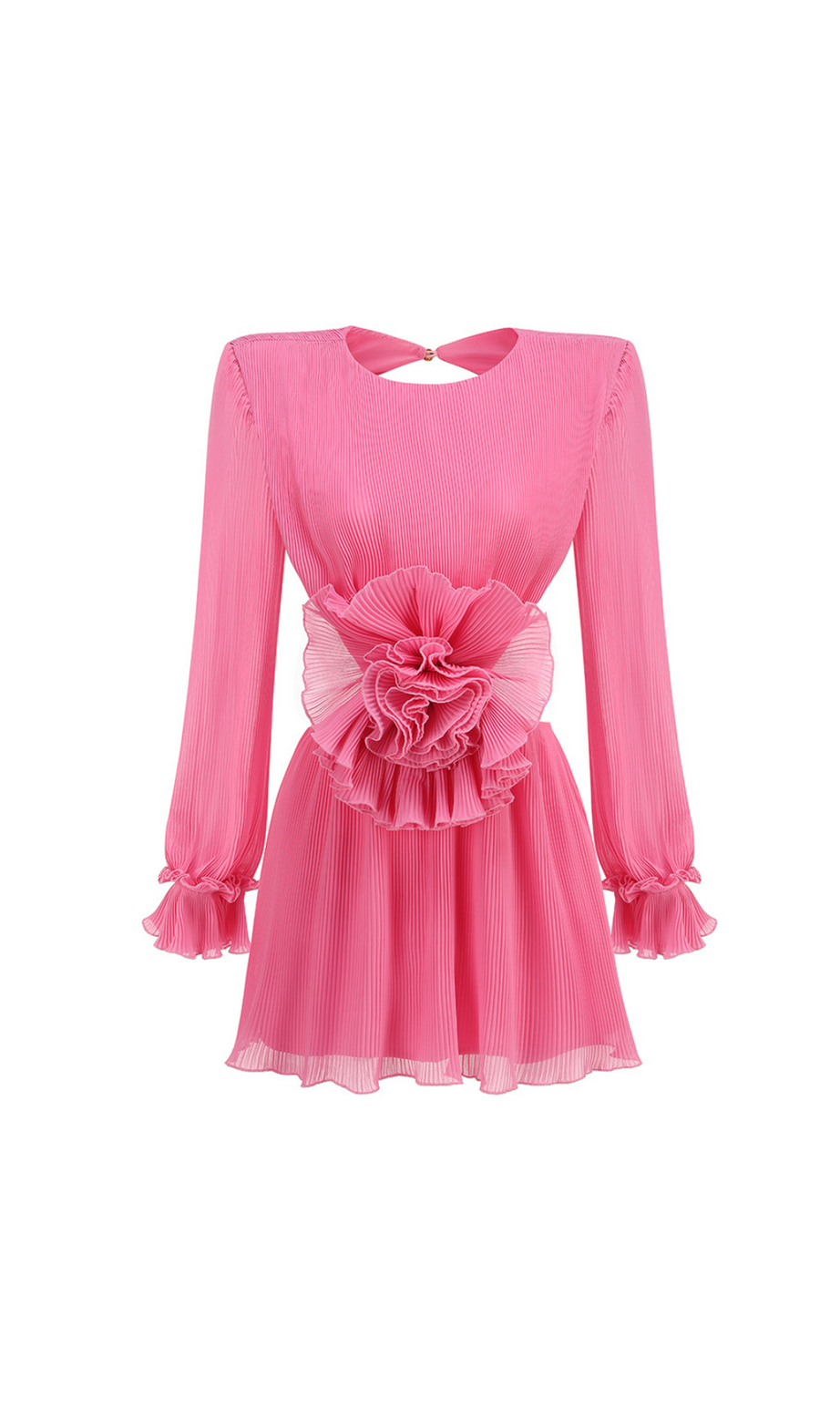 GEMMA MINIKLEID MIT AUSSCHNITT UND BLUMEN IN PINK
