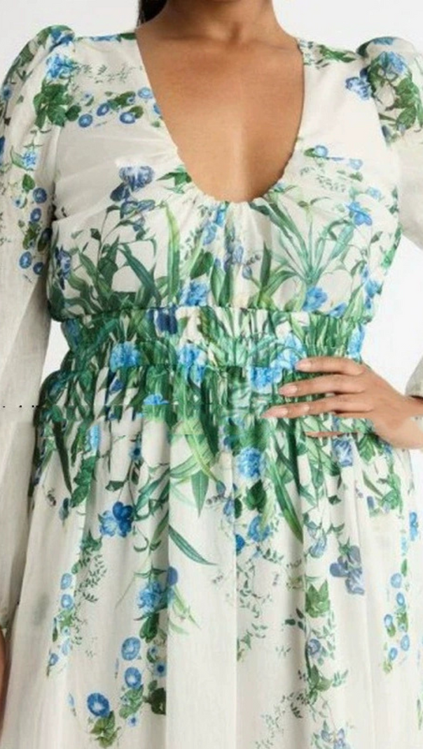 AIIZIE MADRID FLORAL PRINT MIDI DRESS - product image