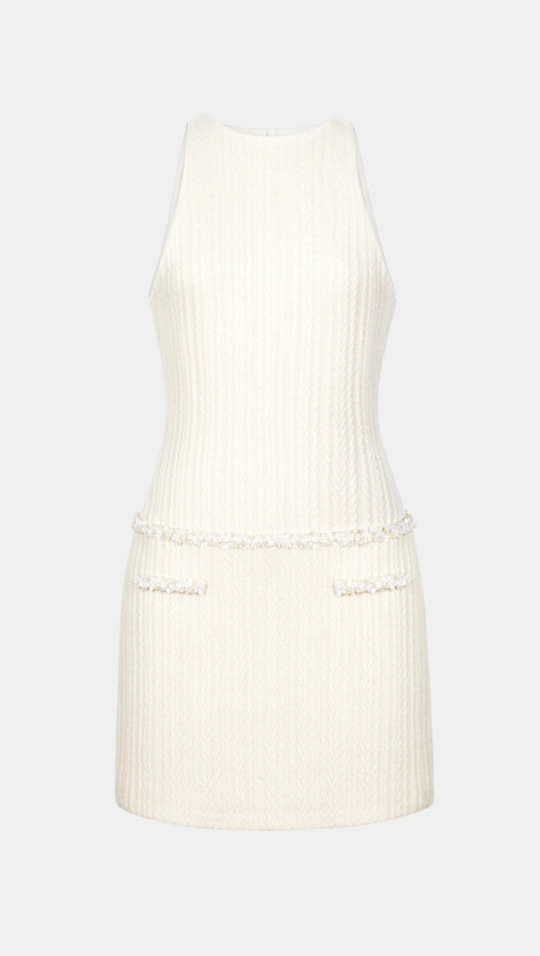 AIIZIE ABENE SLEEVELESS BEADED EMBELLISHED KNIT MINI DRESS - product image