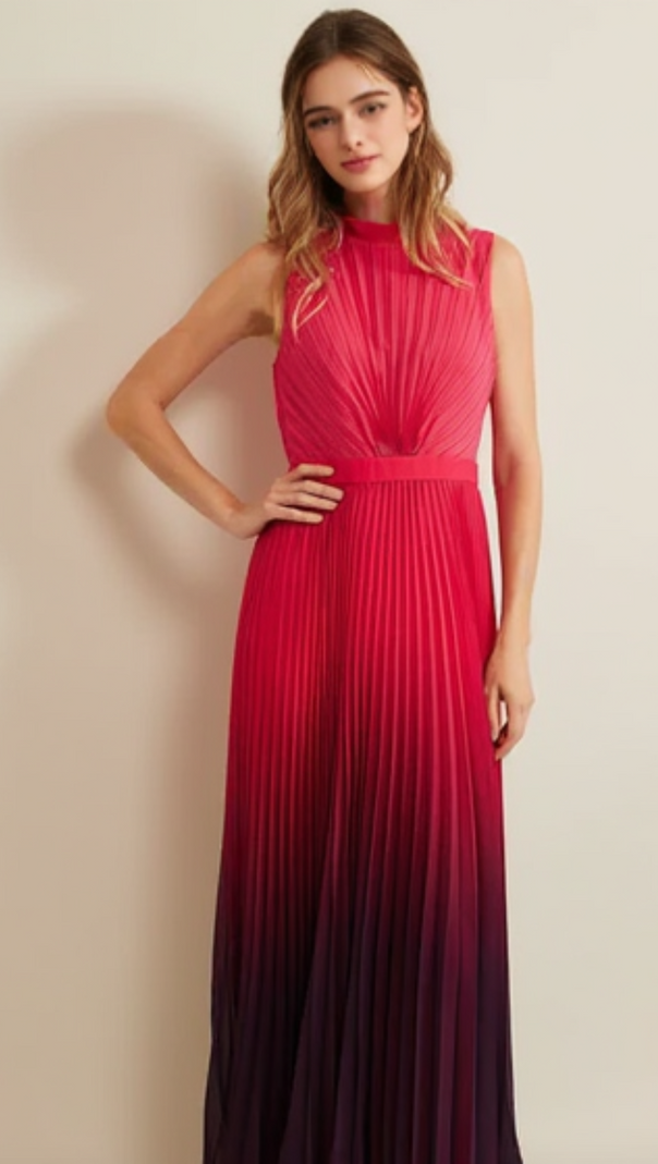 AIIZIE OMBRE PLEATED DRAPED MAXI DRESS - product image