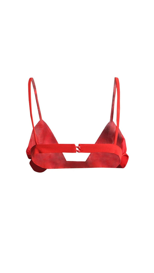 AIIZIE ARIELLE RED ROSE-EMBELLISHED TOP - product image