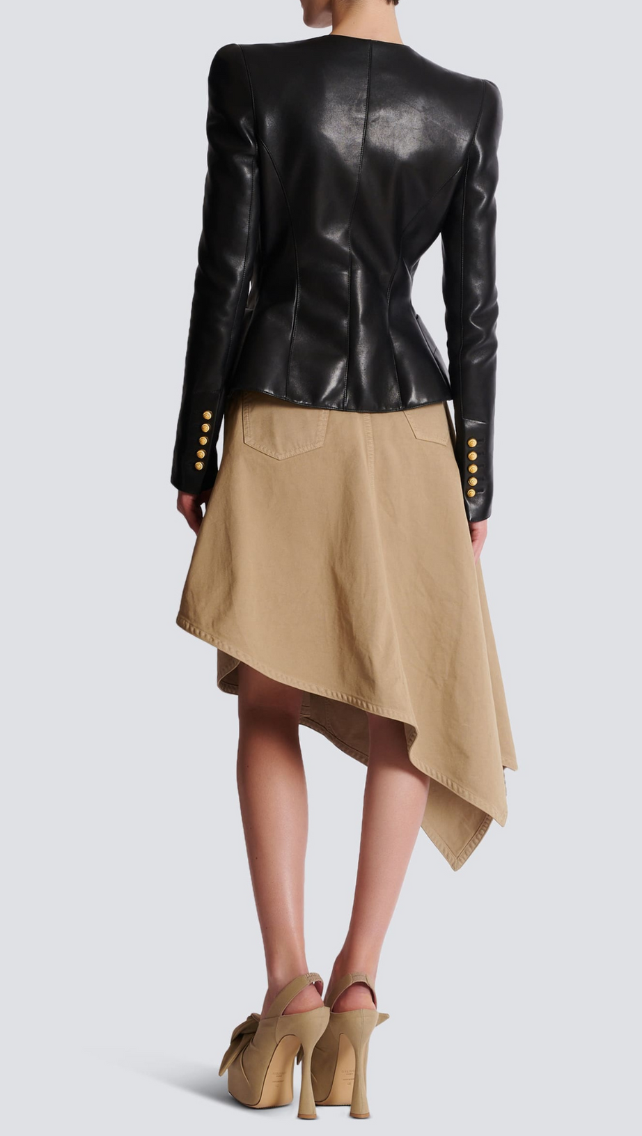 LAMBSKIN LEATHER PEPLUM JACKET