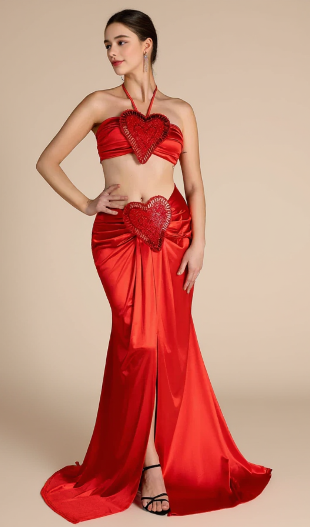 Mesi – Neckholder-Set mit Herzverzierung, 2-teilig