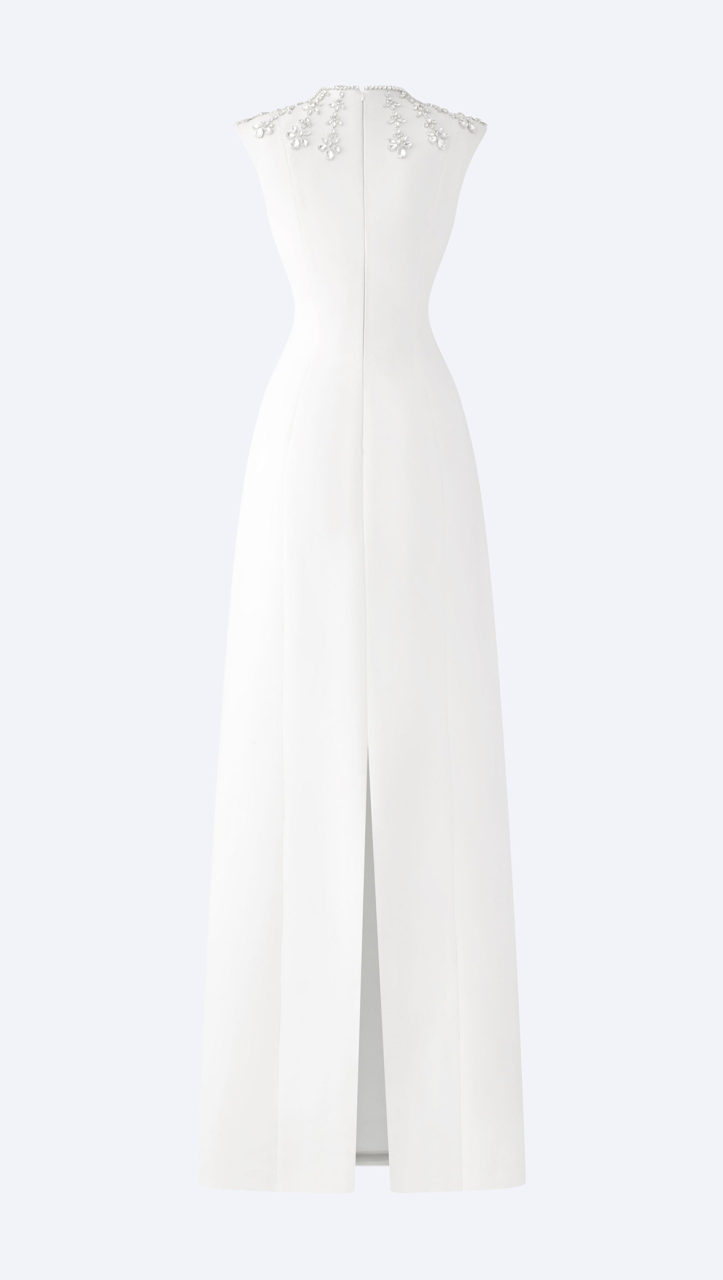 AIIZIE WHITE SLEEVELESS BODYCON MAXI DRESS WITH STONE EMBELLISHMENT - product image