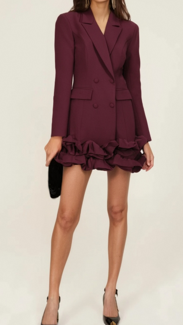 AIIZIE 3D FLOWER PATCHWORK BLAZER DRESS - product image