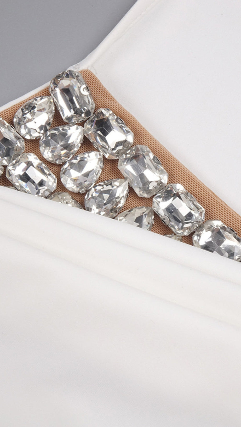 SEXY WHITE SATIN HALTER MAXI DRESS WITH HIGH SLIT AND OPEN BACK