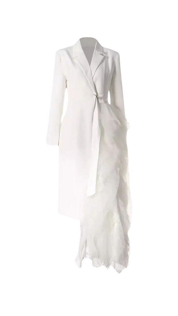AIIZIE DATAYA MESH PATCHWORK COAT IN WHITE - product image