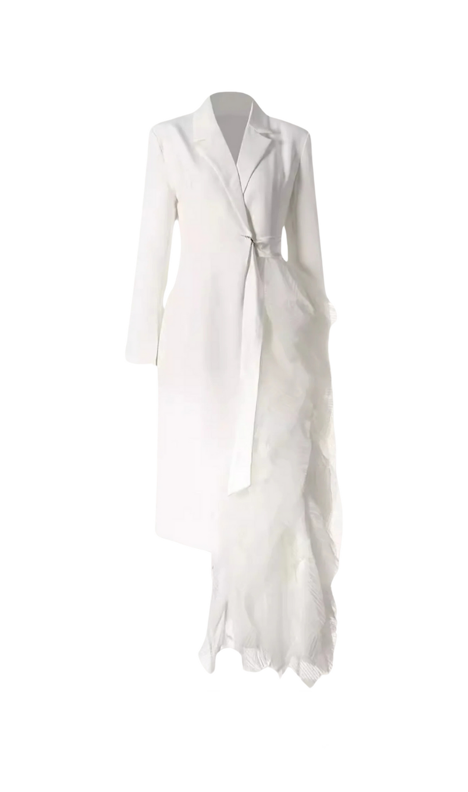 Cappotto patchwork in rete Dataya bianco