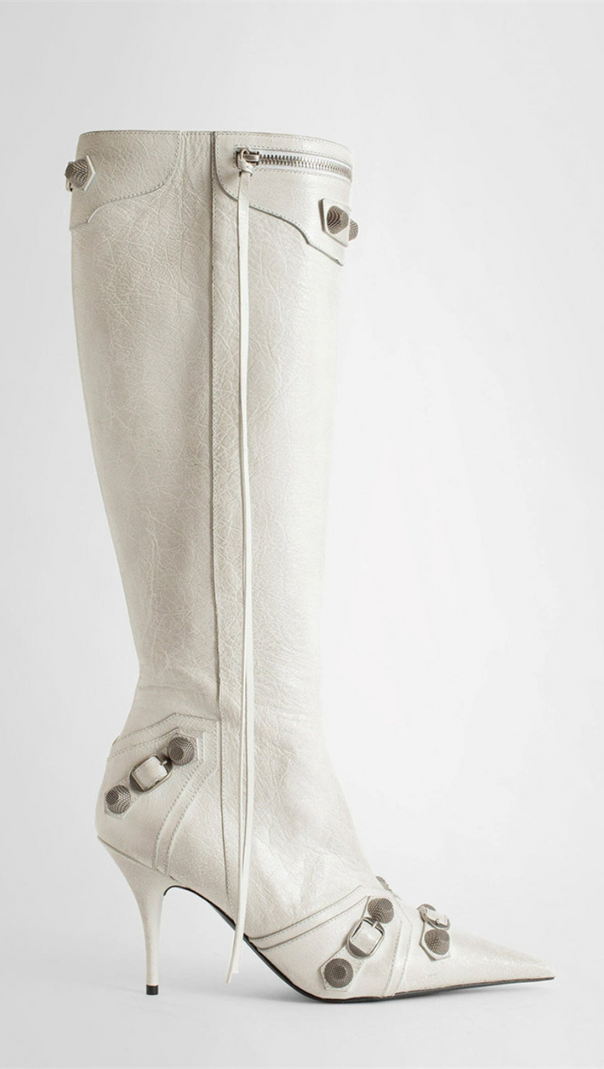 AIIZIE SHILIA ZIP KNEE-HIGH BOOTS - WHITE - product image