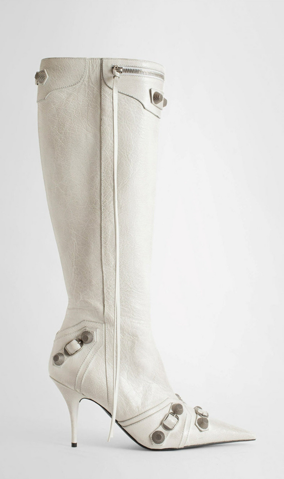 Kniehohe Stiefel „Shilia“ mit Reißverschluss - Weiß