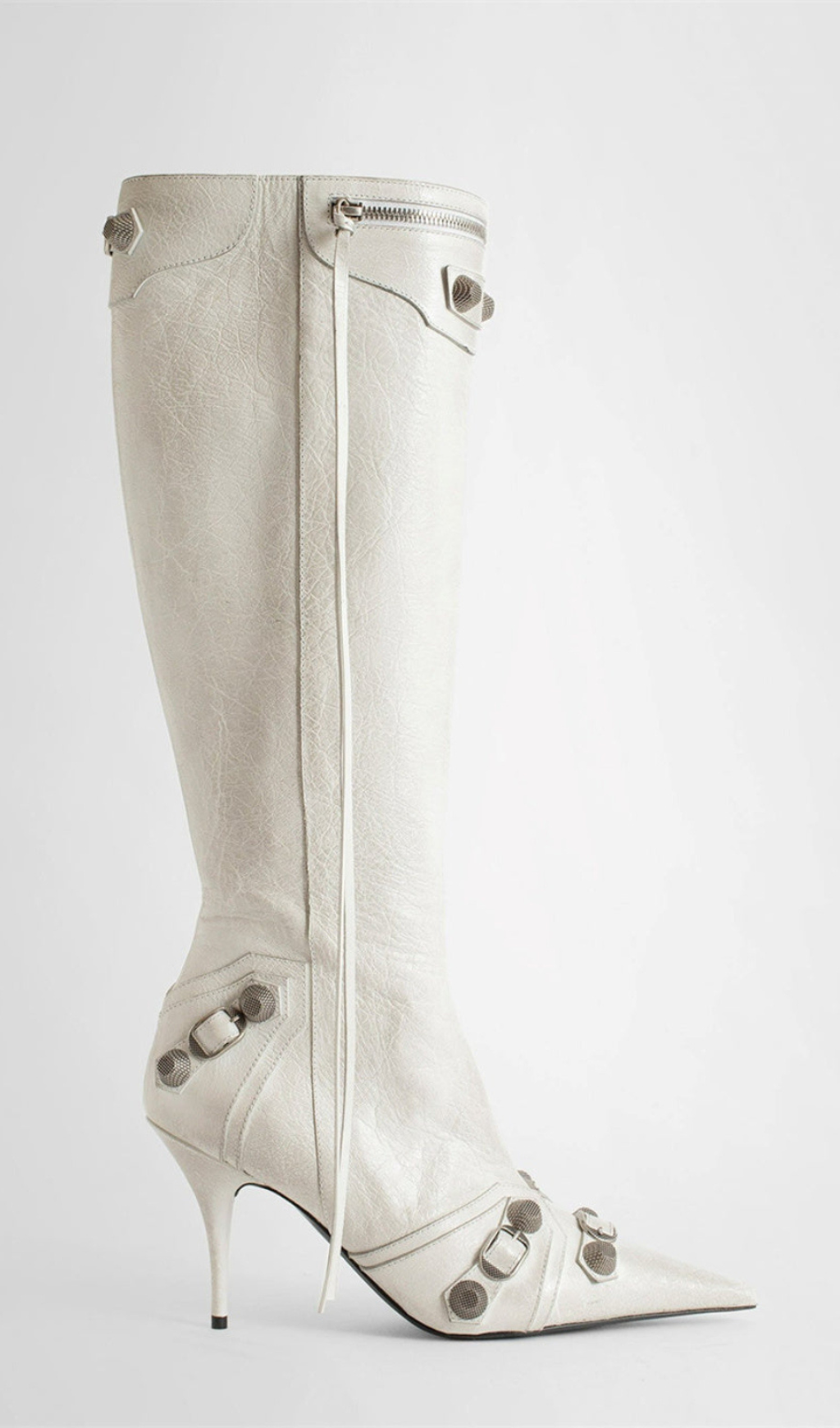 AIIZIE SHILIA ZIP KNEE-HIGH BOOTS - WHITE - product image