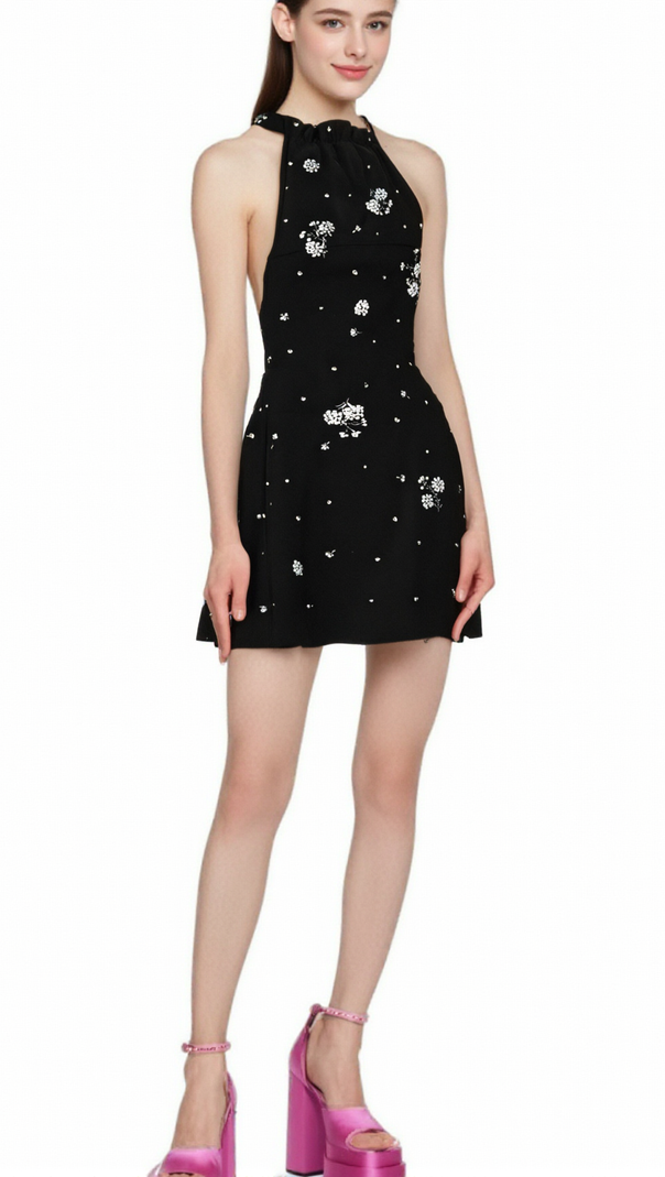 AIIZIE ARIANE CRYSTAL-EMBELLISHED SCOOP-BACK MINI DRESS - product image