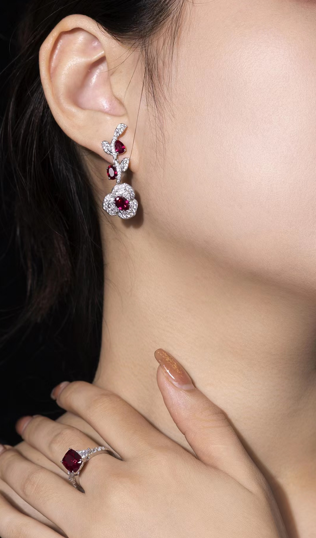 AIIZIE AZORITE ROSE GEM EARRINGS - product image
