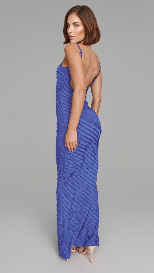 AIIZIE RUNAWAY OPALINE MAXI DRESS ROYAL BLUE - product image