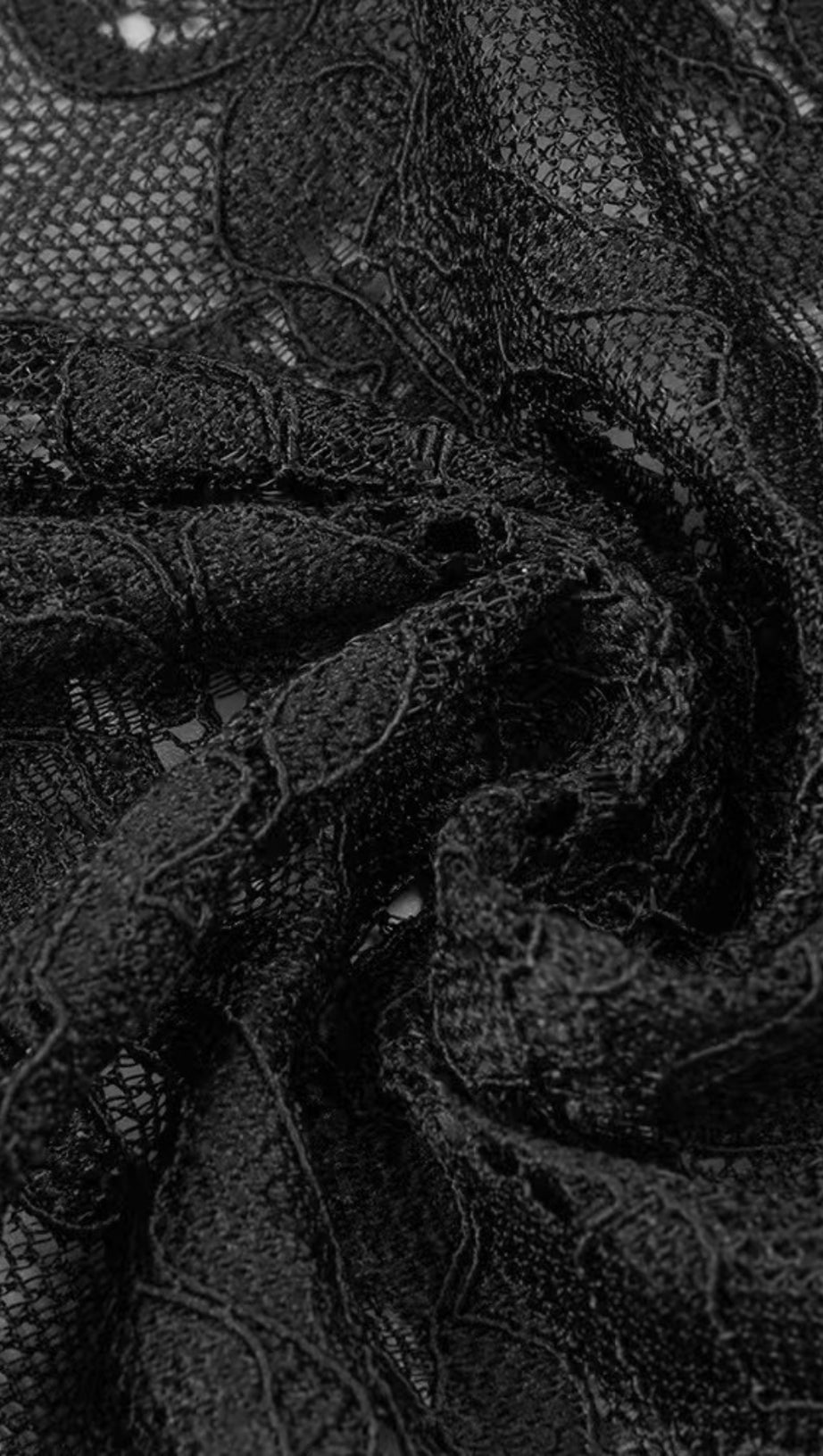 SULTRY BLACK LACE CHEONGSAM GOWN WITH RUCHED WAIST AND MANDARIN COLLAR