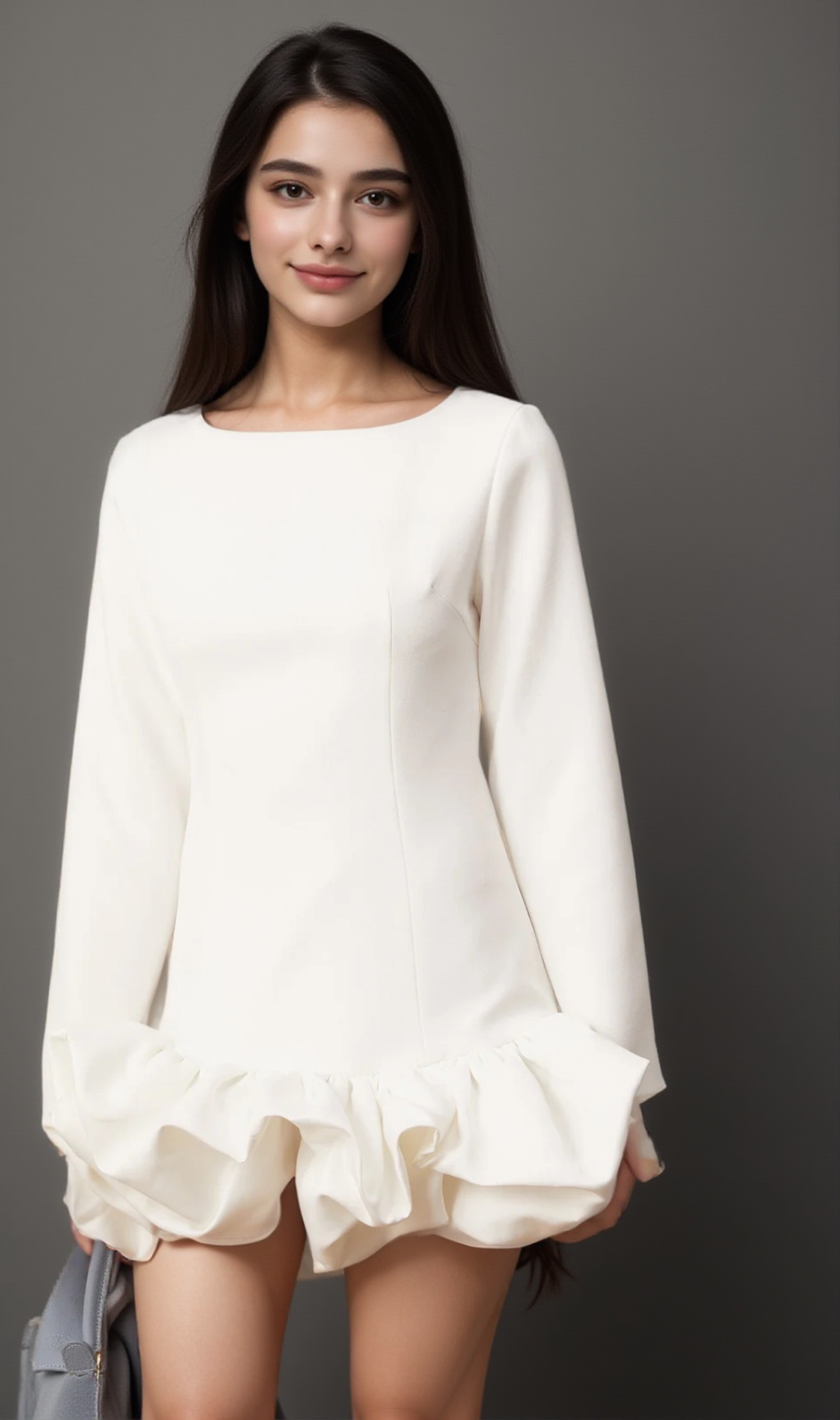 Elodie – Weißes Minikleid mit Ballonrock 