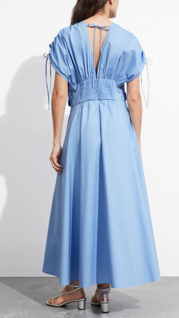 AIIZIE PATCHWORK APPLIQUES MIDI DRESS IN BLUE - product image