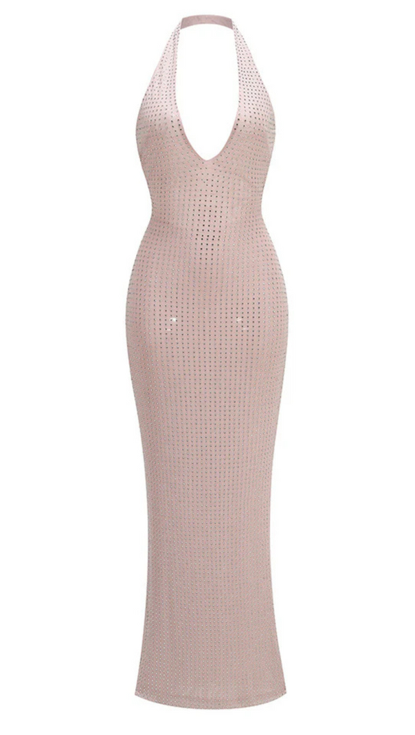 AIIZIE HALTER MAXI DRESS IN NUDE - product image