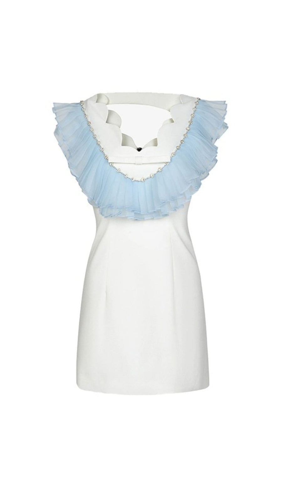 MINIKLEID MIT RÜSCHEN UND PERLEN 