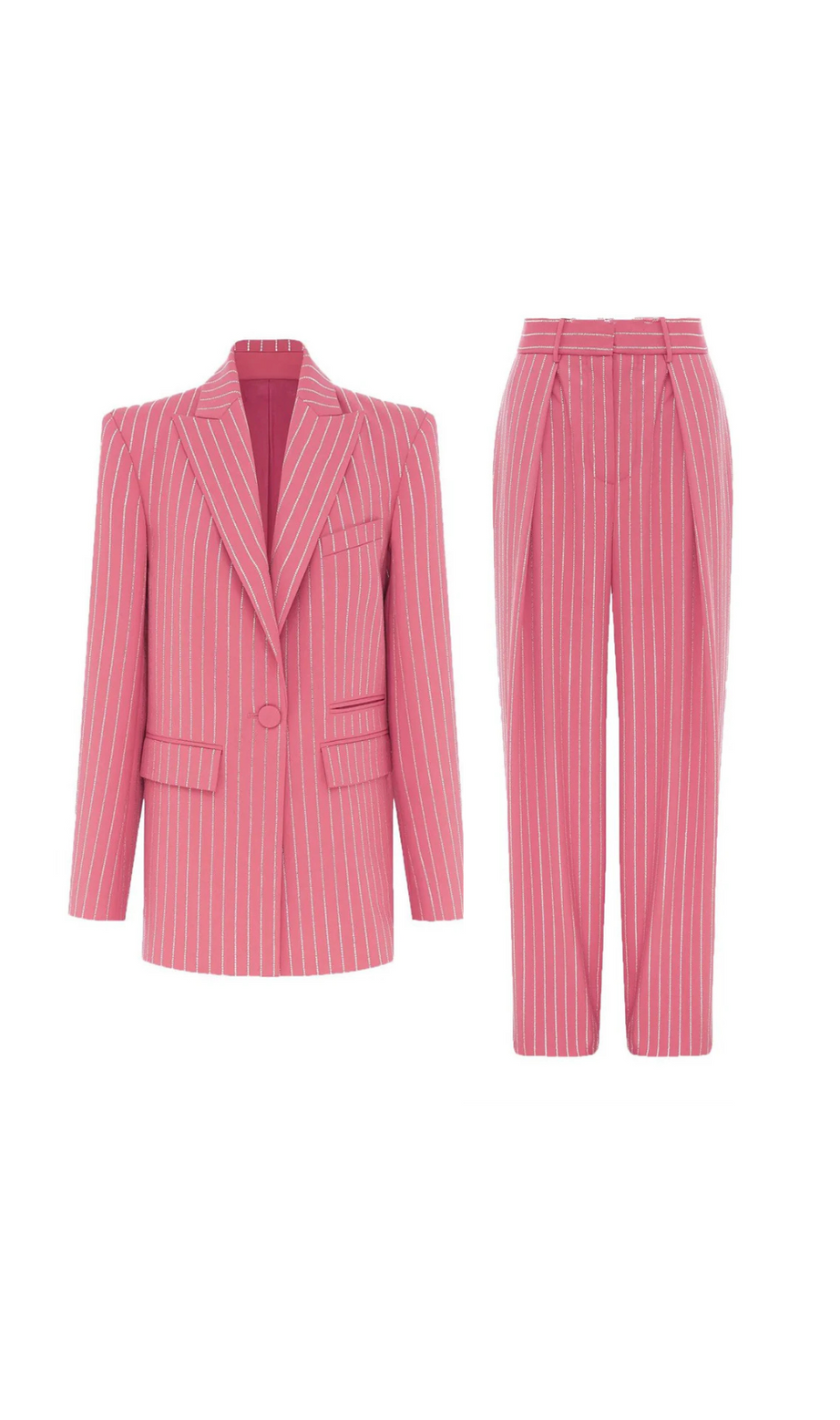 Completo blazer gessato Ally Crystal in rosa