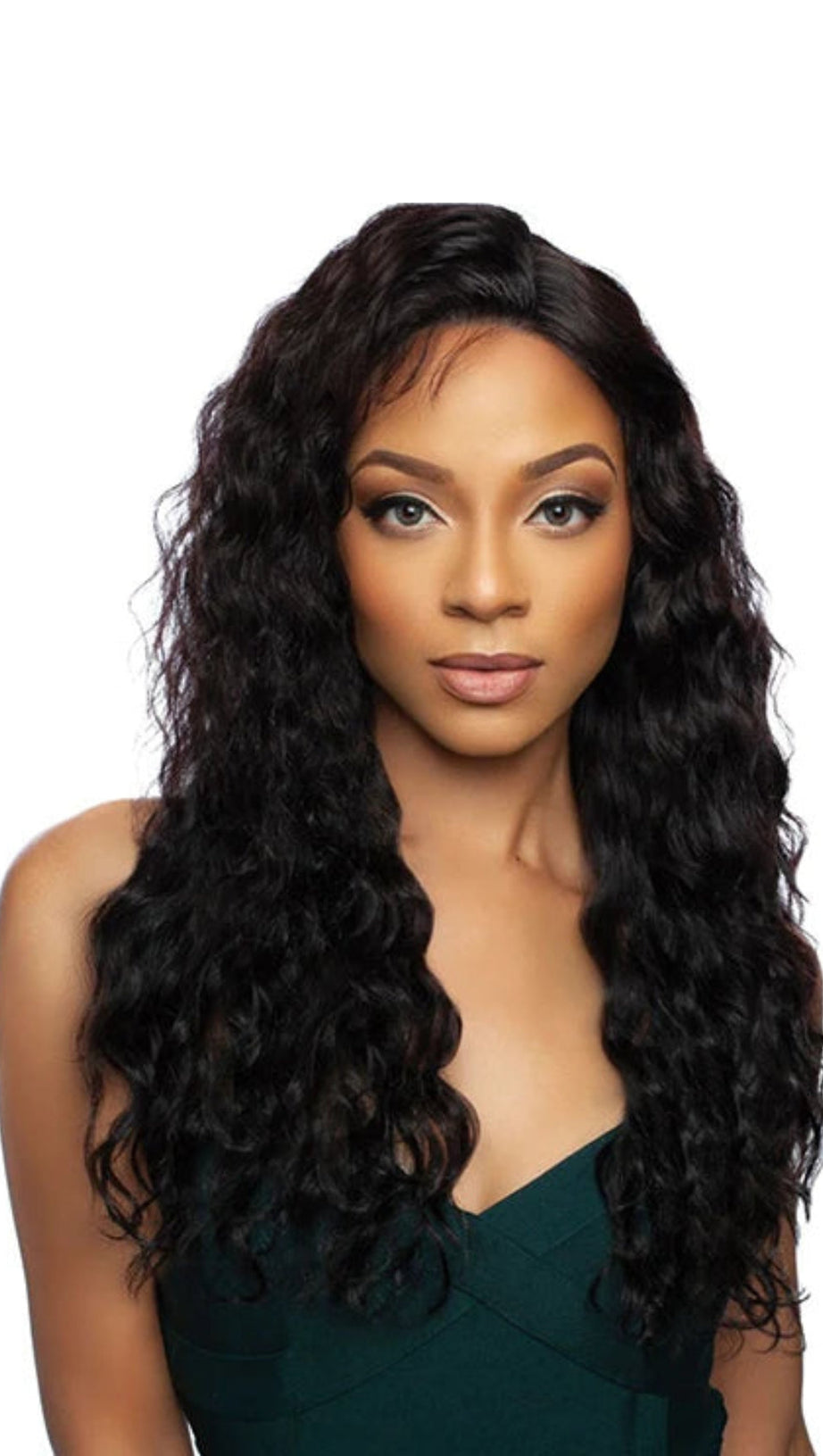 BLACK GLUELESS WAVY WIG