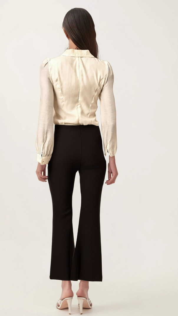 AIIZIE GELSOMINA BOW-EMBELLISHED FLARED TROUSERS - product image