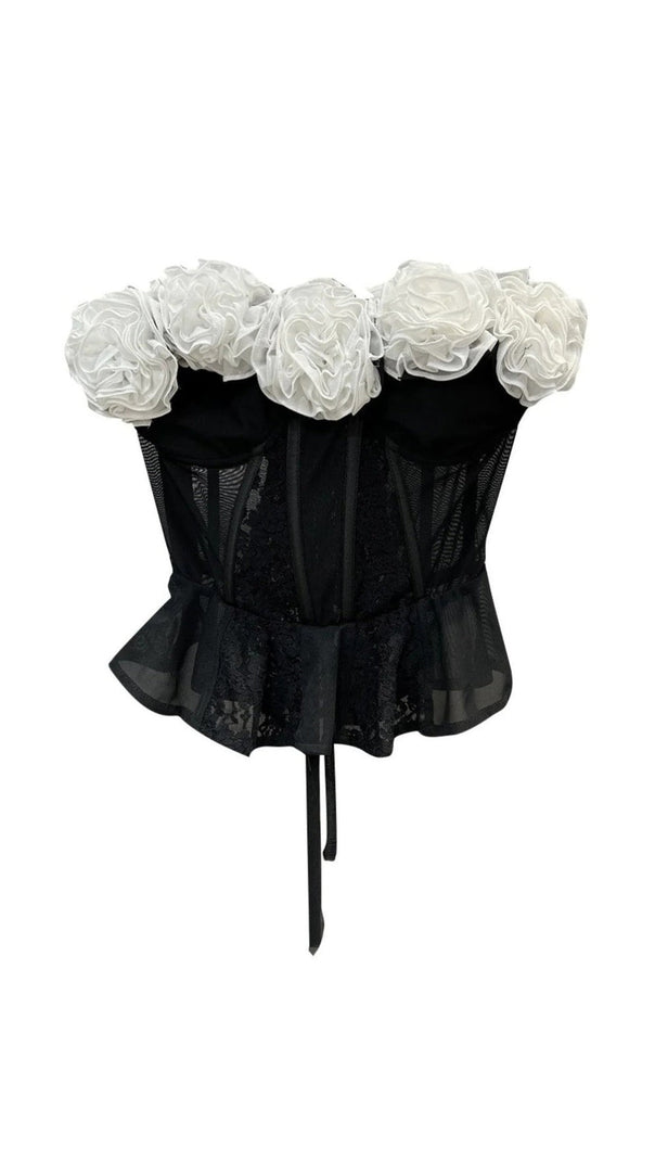 AIIZIE FLOWER LACING MESH TOP - product image