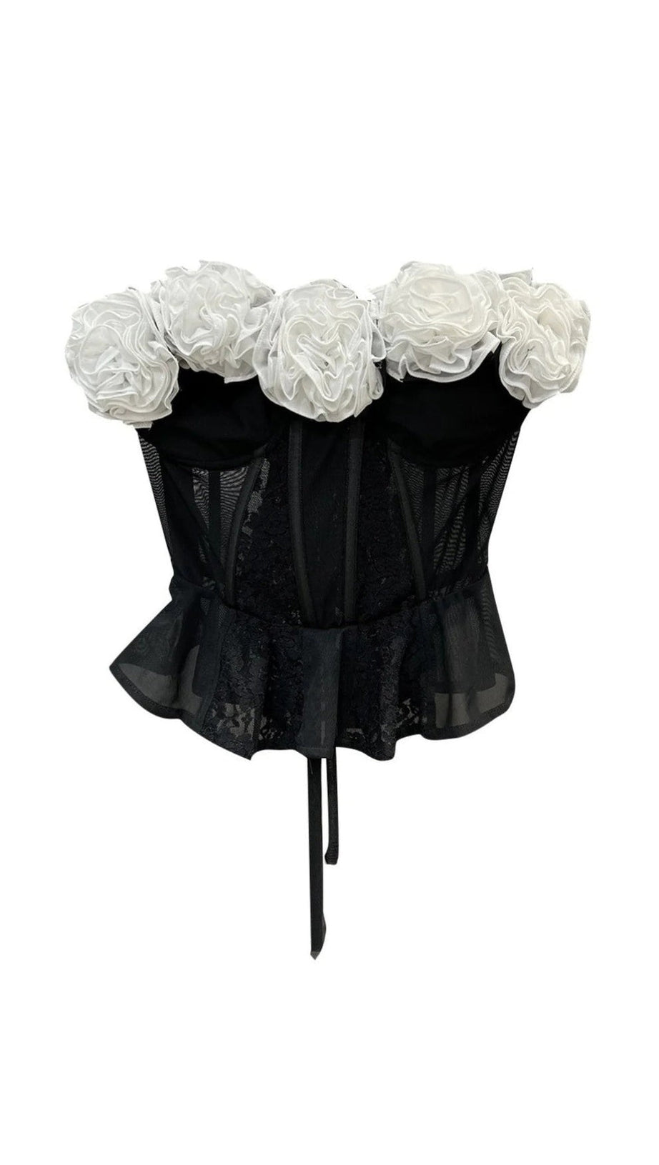 FLOWER LACING MESH TOP