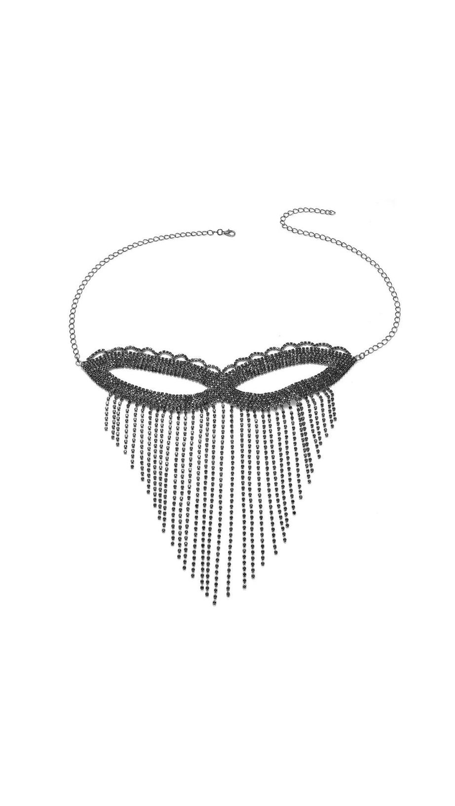 Dascha – Schwarze Maske mit Strassquaste