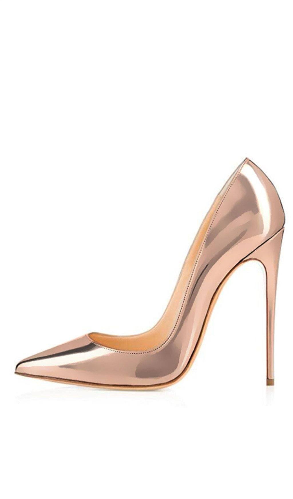 SCARPE CON TACCO A SPILLO ORO ROSA