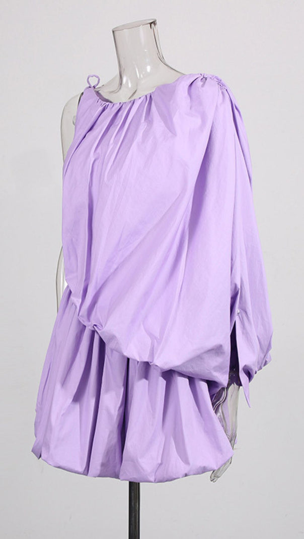 AIIZIE HEA LILAC ASYMMETRICAL BUBBLE MINI DRESS | STATEMENT WOMEN'S FASHION - product image