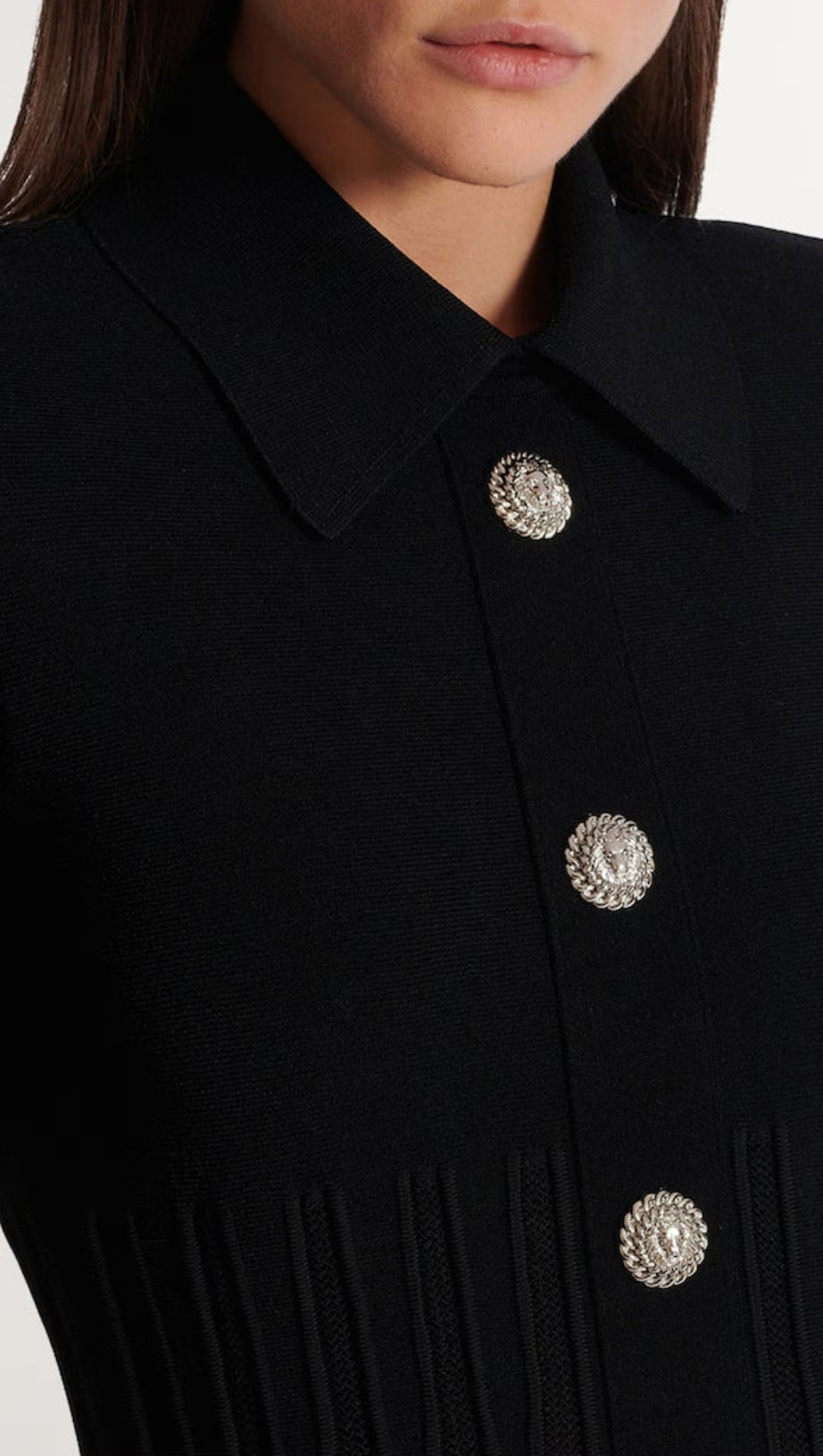 KRISTIN BLACK KNITTED MINI DRESS