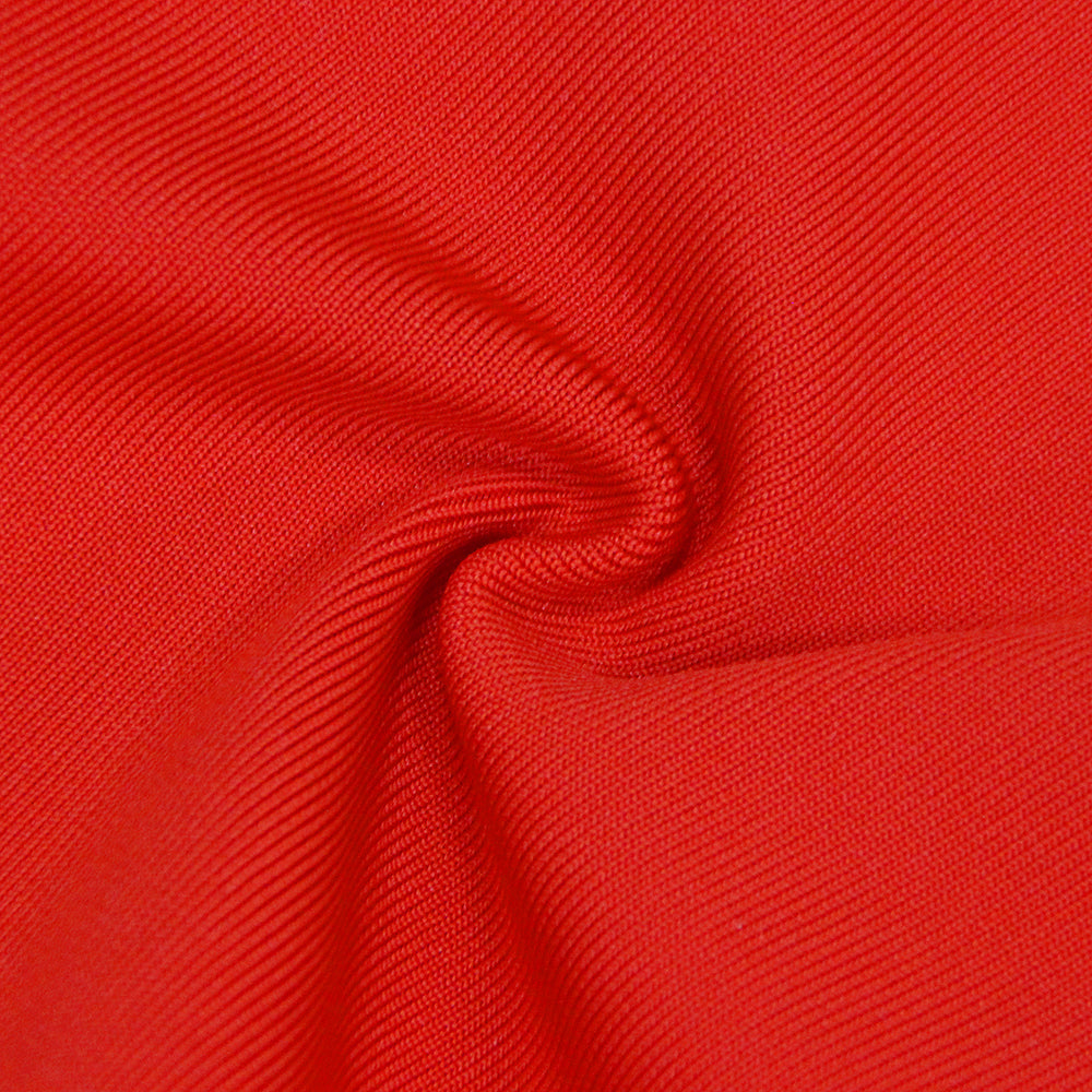 AIIZIE CUT OUT KNIT BANDAGE MIDI DRESS IN RED - product image