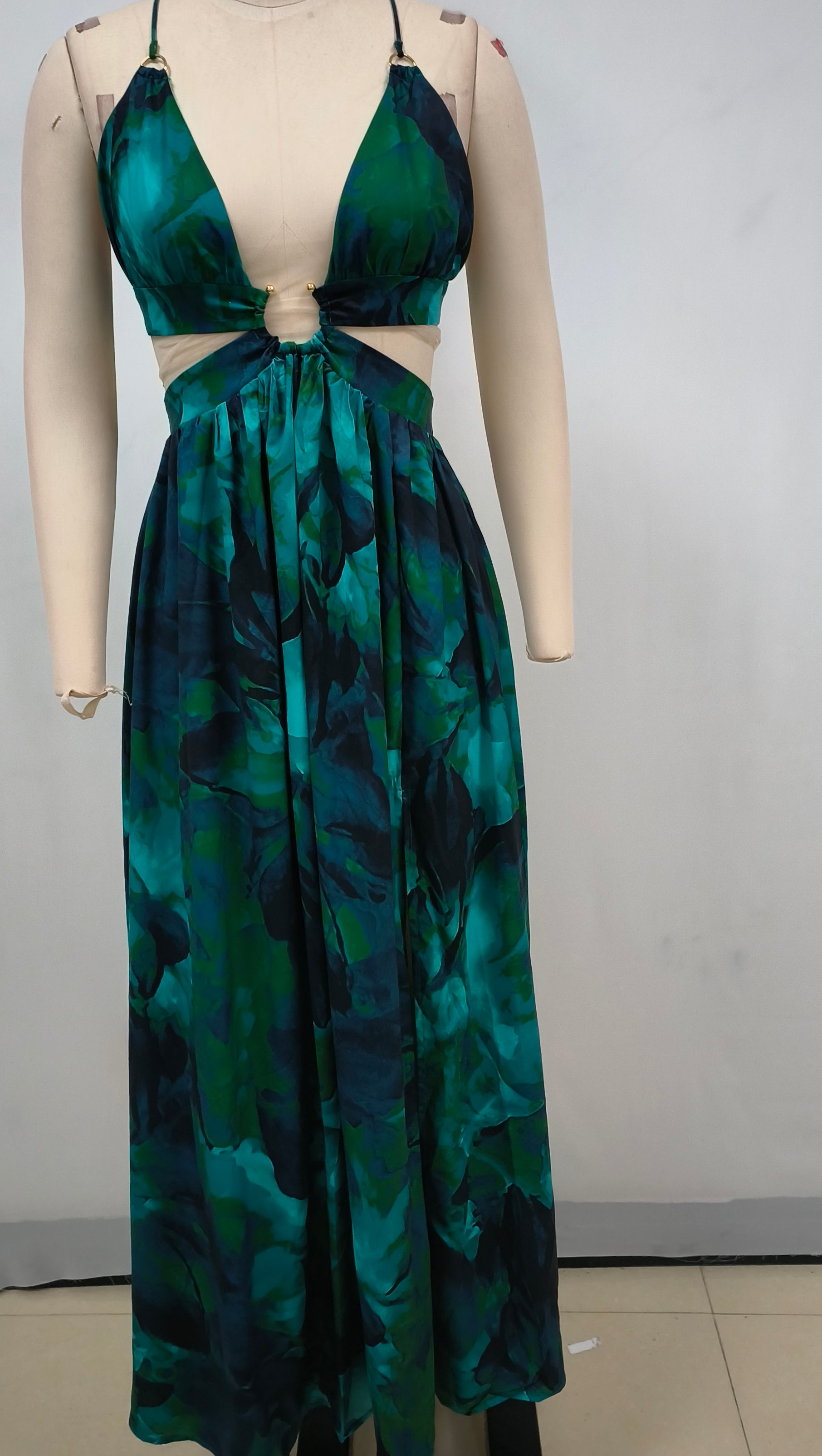 AIIZIE SLING OPEN - CHEST DRESS WITH GREEN MIDI DRESS - product image