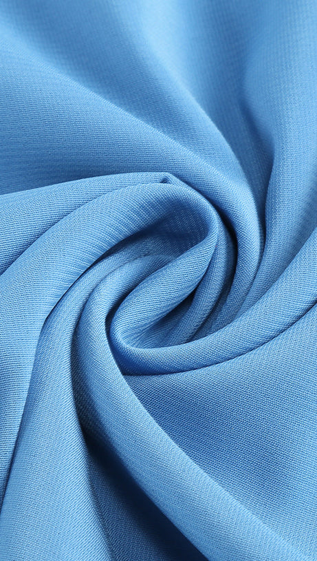 MARCIA TRUMPET SLIT SLEEVE BODYCON MAXI DRESS IN BLUE