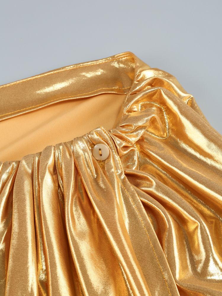 AIIZIE ANILA YELLOW RUCHED LEATHER MIDI DRESS - product image