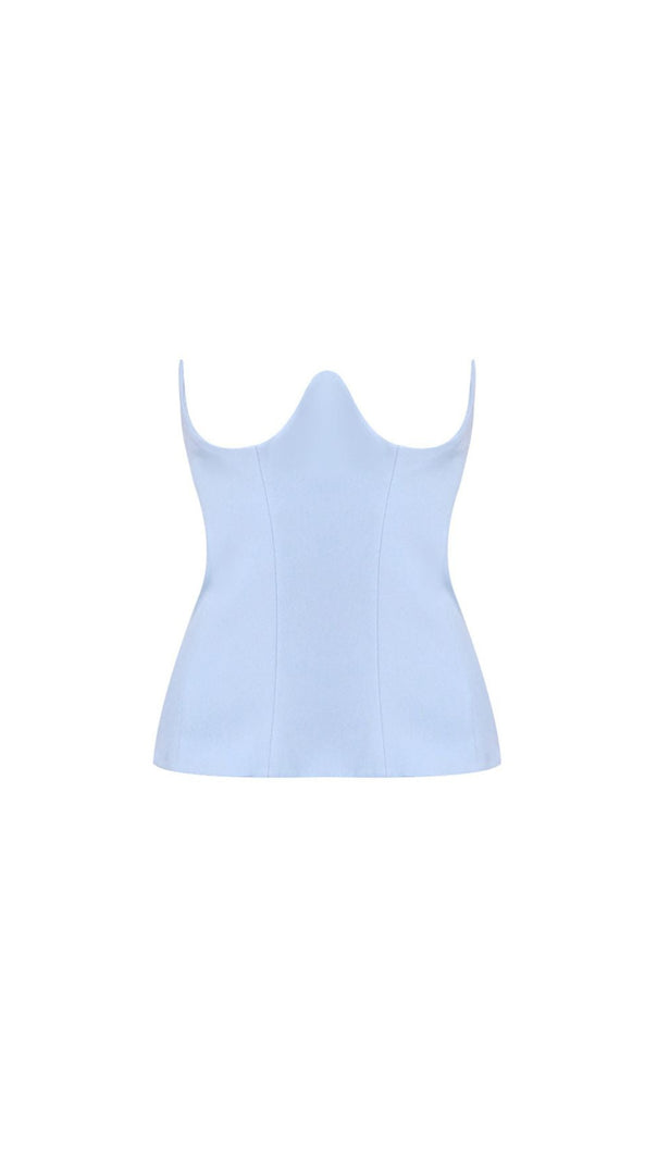 AIIZIE ISTAS SKY BLUE CORSET MAXI GOWN - ELEGANT ONE-SHOULDER FORMAL DRESS - product image