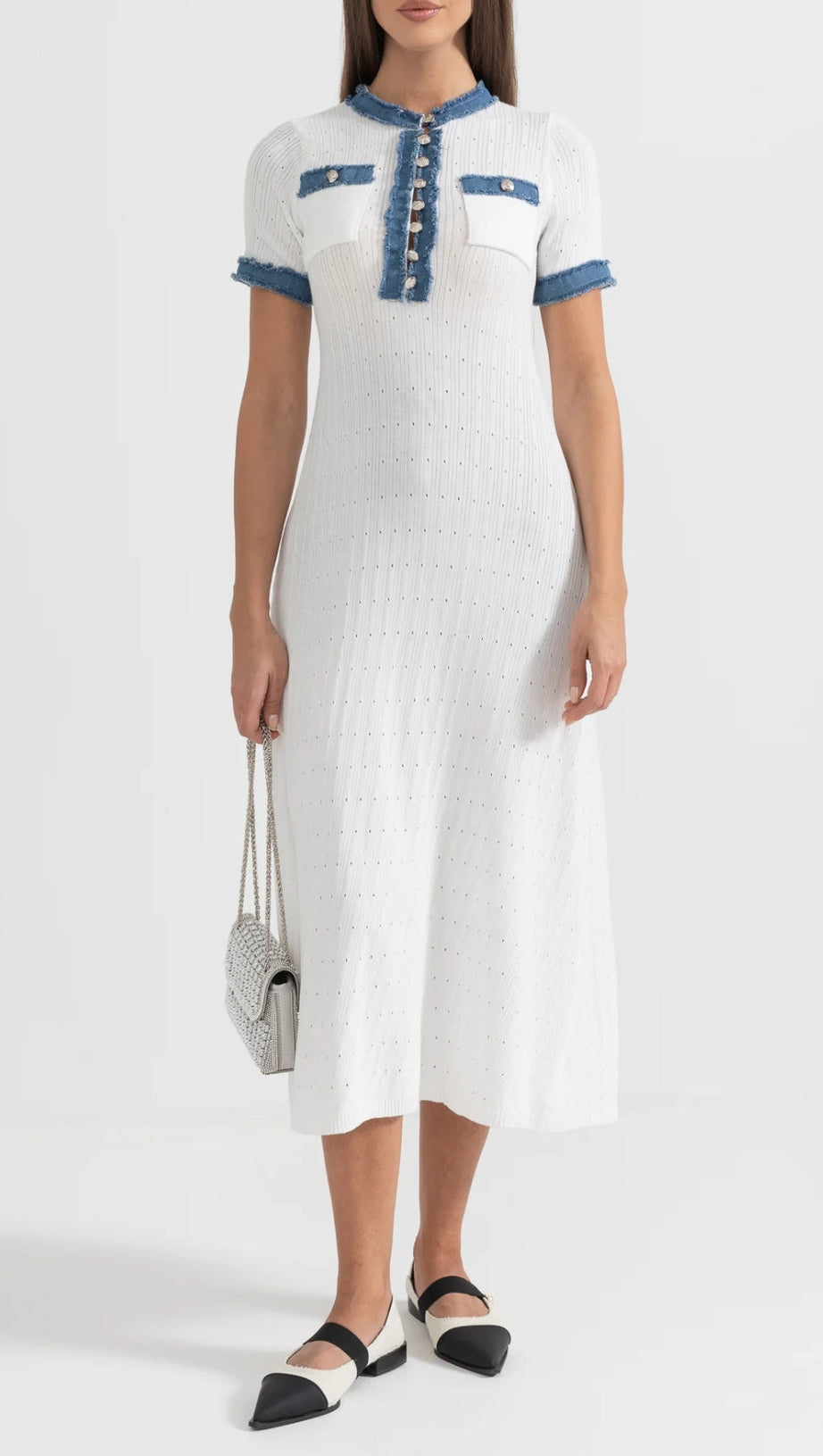 RIBBED KNIT MIDI DRESS